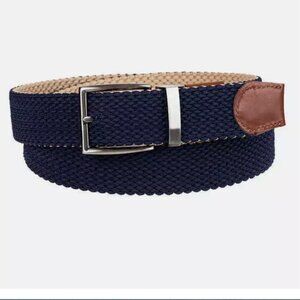 Tommy Bahama Men's Braided  Reversible Stretch Belt  Navy/Khaki Size: L/XL 38-42